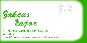 zakeus major business card